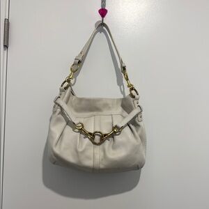 Coach white hampton’s hobo purse